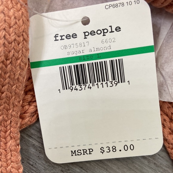 Free People You Wanna Brami Crop Top Sugar Almond Crochet Sz Large - Picture 4 of 7